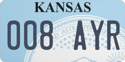 KS license plate 008AYR