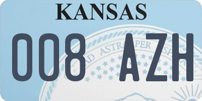 KS license plate 008AZH