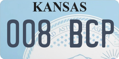 KS license plate 008BCP