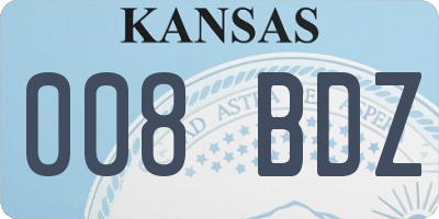 KS license plate 008BDZ