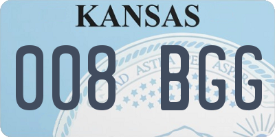 KS license plate 008BGG