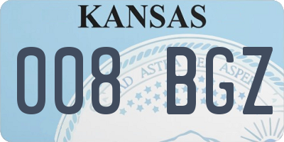 KS license plate 008BGZ