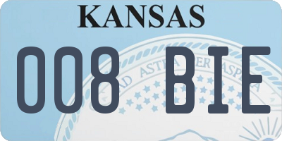 KS license plate 008BIE