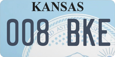 KS license plate 008BKE