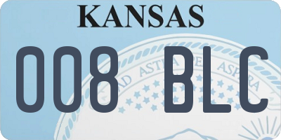 KS license plate 008BLC
