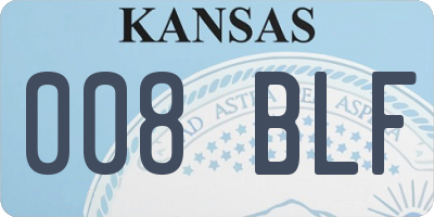 KS license plate 008BLF