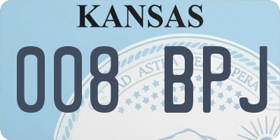 KS license plate 008BPJ
