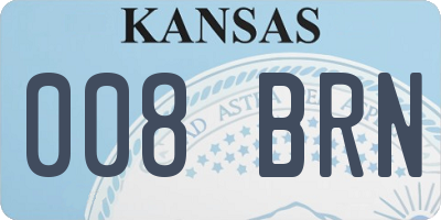 KS license plate 008BRN