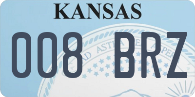 KS license plate 008BRZ