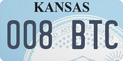 KS license plate 008BTC