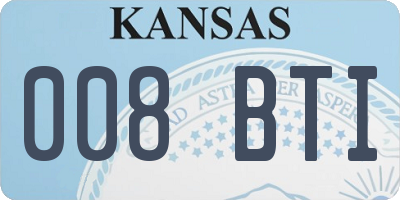 KS license plate 008BTI