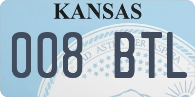KS license plate 008BTL