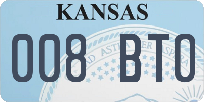 KS license plate 008BTO