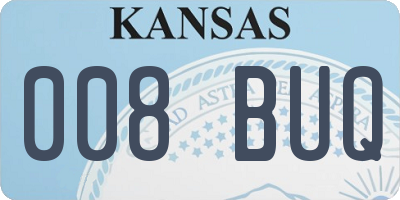 KS license plate 008BUQ