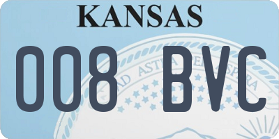 KS license plate 008BVC