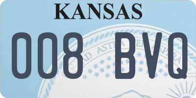 KS license plate 008BVQ