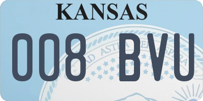 KS license plate 008BVU