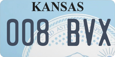 KS license plate 008BVX