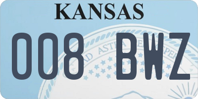 KS license plate 008BWZ