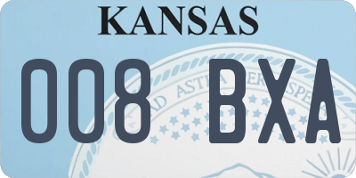 KS license plate 008BXA
