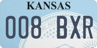 KS license plate 008BXR