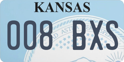 KS license plate 008BXS