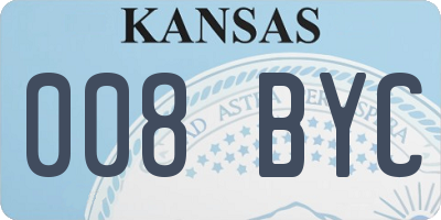 KS license plate 008BYC