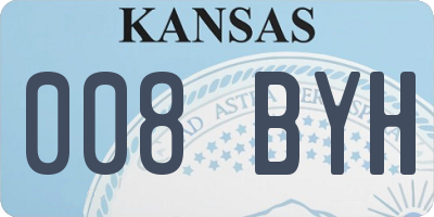 KS license plate 008BYH