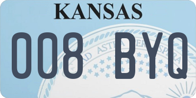 KS license plate 008BYQ