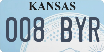 KS license plate 008BYR