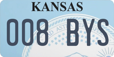 KS license plate 008BYS