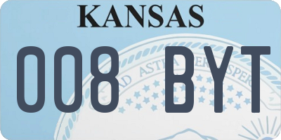 KS license plate 008BYT