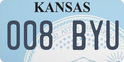 KS license plate 008BYU