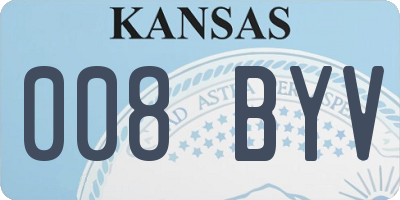 KS license plate 008BYV