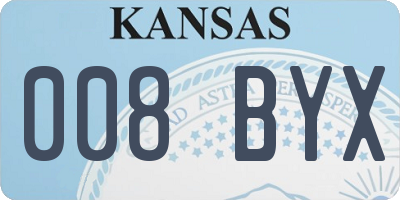 KS license plate 008BYX