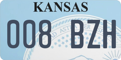 KS license plate 008BZH
