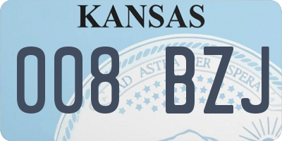 KS license plate 008BZJ