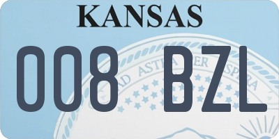KS license plate 008BZL