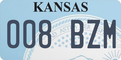KS license plate 008BZM