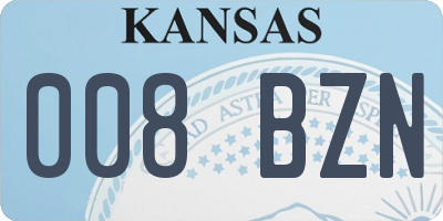 KS license plate 008BZN