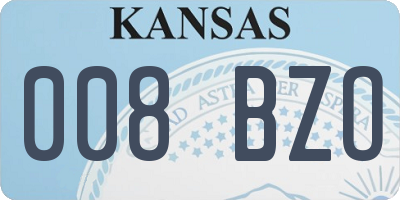 KS license plate 008BZO