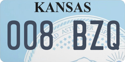 KS license plate 008BZQ