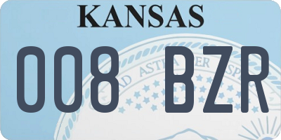 KS license plate 008BZR