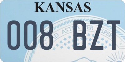 KS license plate 008BZT