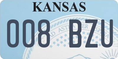 KS license plate 008BZU