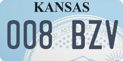 KS license plate 008BZV