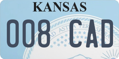 KS license plate 008CAD