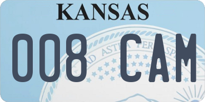 KS license plate 008CAM