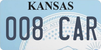 KS license plate 008CAR