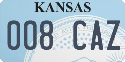 KS license plate 008CAZ
